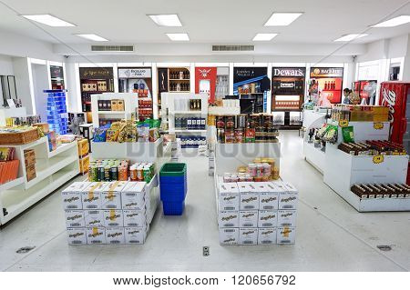PATTAYA, THAILAND - FEBRUARY 26, 2016: inside of U-Tapao International Airport. U-Tapao Rayong-Pattaya International Airport is serving Rayong and Pattaya cities in Thailand.