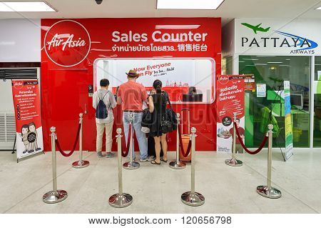 PATTAYA, THAILAND - FEBRUARY 26, 2016: inside of U-Tapao International Airport. U-Tapao Rayong-Pattaya International Airport is serving Rayong and Pattaya cities in Thailand.