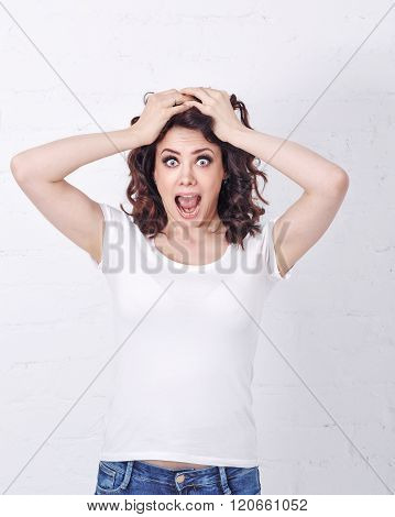 Girl Surprised And Excited.