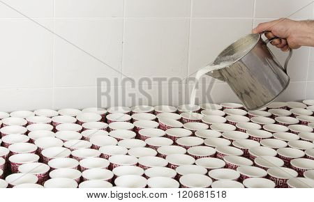 a chef is preparing lots of ayran