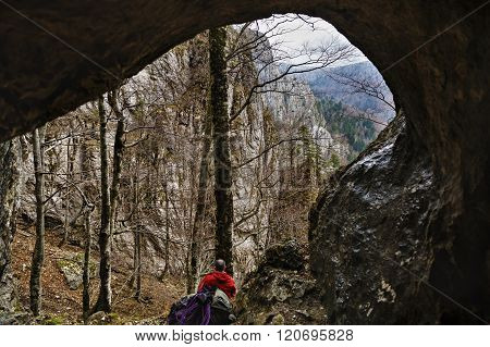 man ready to explore a cave caver