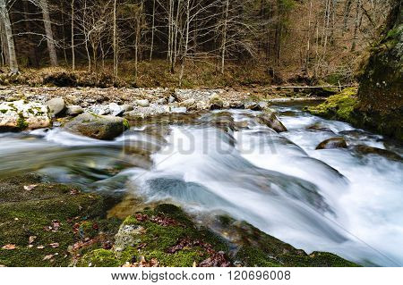 a beautiful waterfall on the river Cheia in Romania