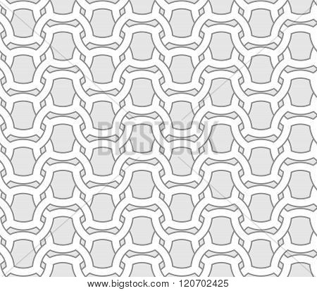 Abstract Seamless Geometric Vector Pattern - Entwined Grides On Grey Background