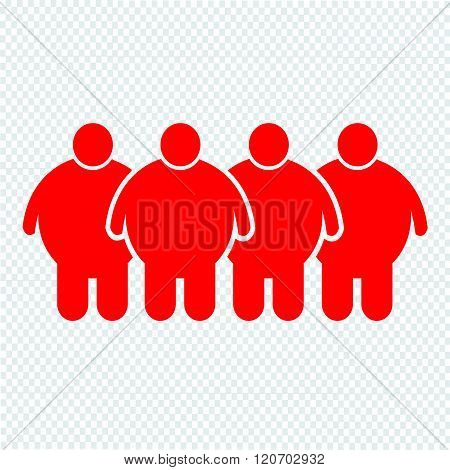 an images of Fat People Icon Illustration design