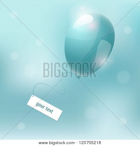 Balloon. Blue vector air ball.