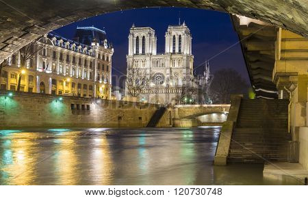 The Notre Dame Cathedral, Paris, France.
