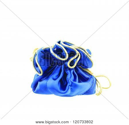 Blue Jewelry Bag Isolated On White Background