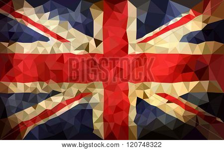 Trianguated high poly British flag. EPS 8 format.