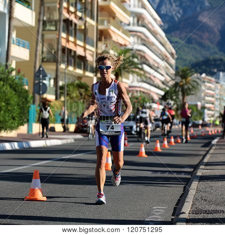 Woman Runner With Curly Hair