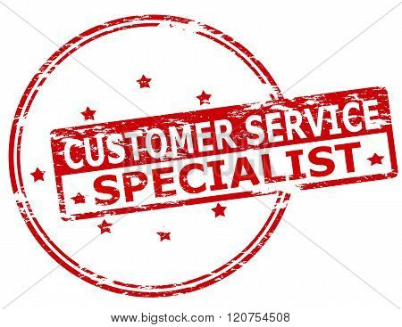 Rubber stamp with text customer service specialist inside vector illustration