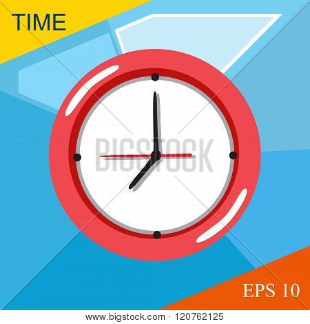 Flat line illustration of hours, time management, deadline.
