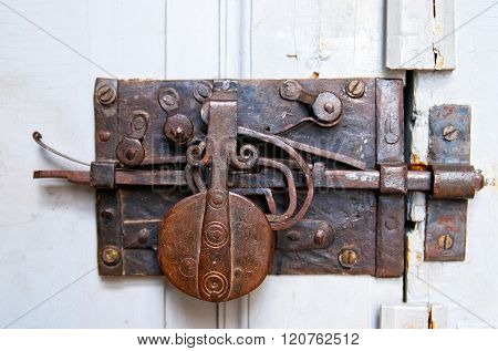 Door with deadbolt