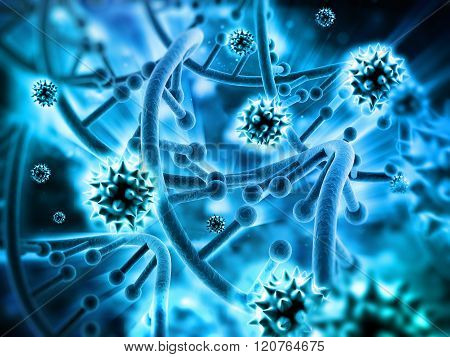 Dna Strands Background