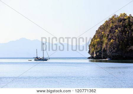 Sailing Yacht Anchored