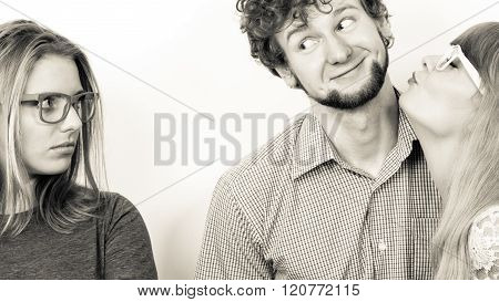 Jealous Woman With Happy Couple