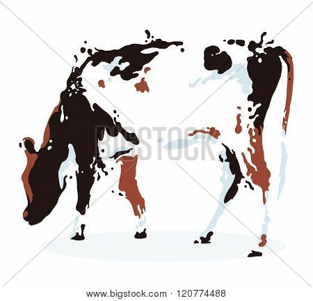 Vector Illustration of Chocolate dairy  Cow EPS8