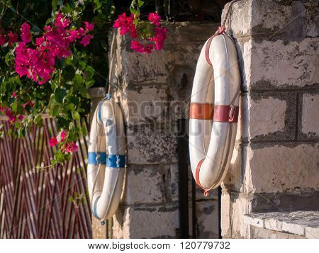 entrance of a restaurant in a fishing village