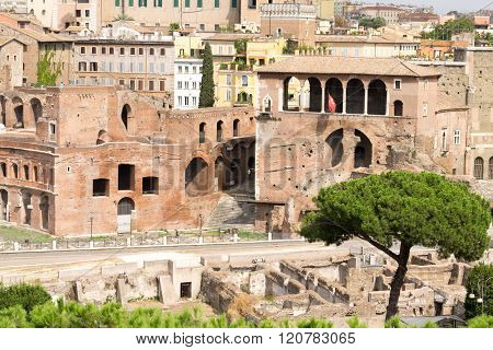 Spectacular panorama of ancient Roman empire - currently Rome Italy