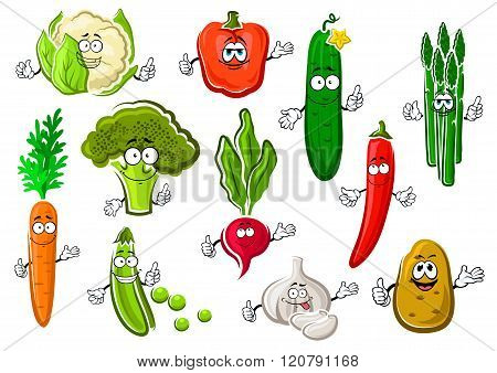 Healthful ripe farm vegetables set