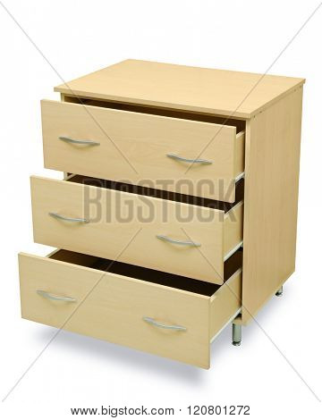 chest of drawers isolated on white