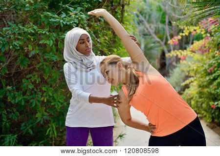 Young Women Wooking Out In Outdoor