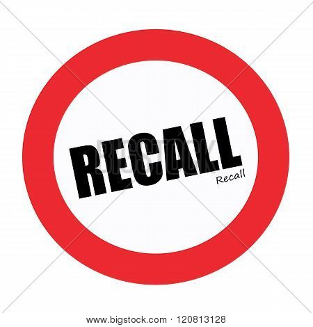 an images of RECALL black stamp text on white