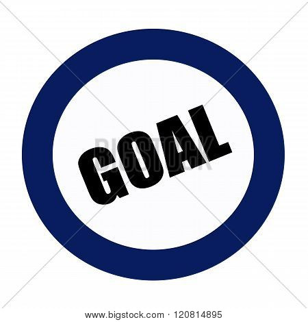 an images of GOAL black stamp text on blueblack