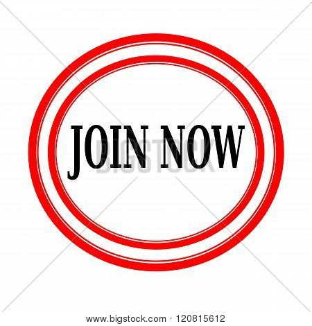 JOIN NOW black stamp text on white backgroud