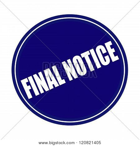 Final Notice white stamp text on blue