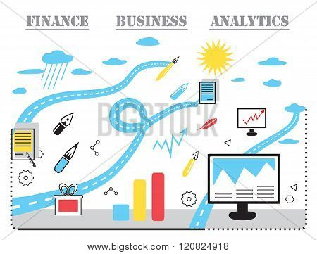Modern vector business concept, analysts and finance