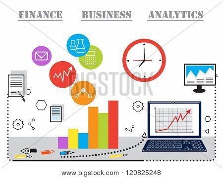 Modern vector business concept, analysts and finance