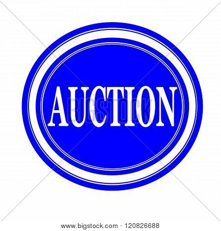 an images of AUCTION white stamp text on blue