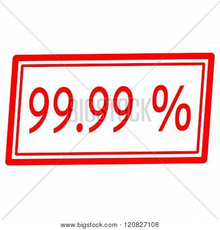 99.99 percent red stamp text on white