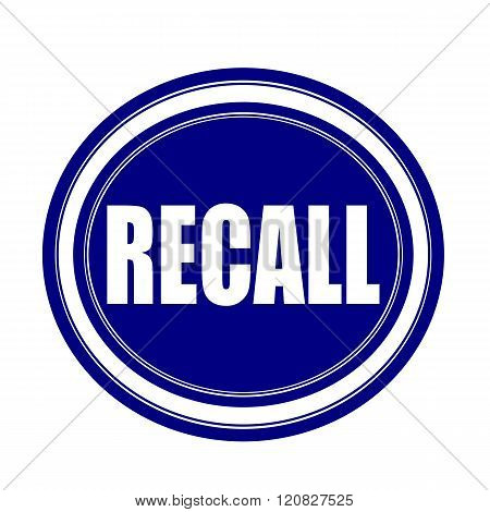 an images of Recall white stamp text on blueblack