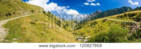 Panorama Of The Ligurian Alps Near Prato Nevoso During The Summer Season