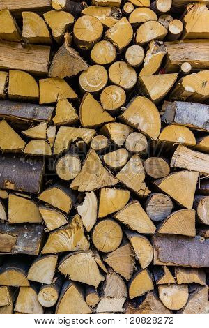 Pile Of Wood Ready To Be Burned