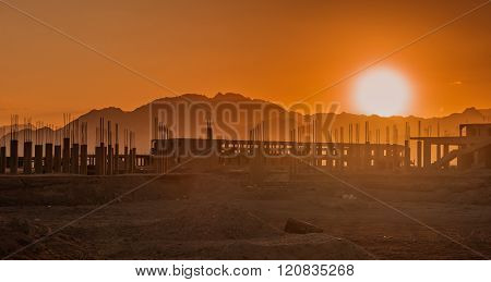 Uncompleted Resort Building, Abandonned In Egypt