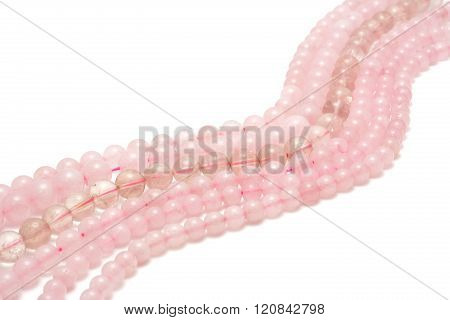 Strings of pink quartz