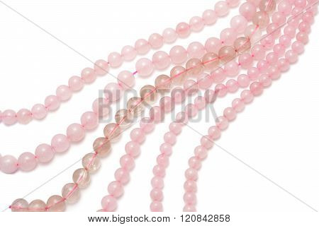 Strings of pink quartz