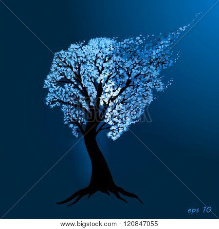 blue tree