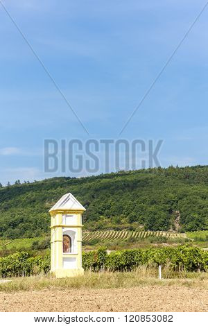 wayside with vineyard near Retz, Lower Austria, Austria