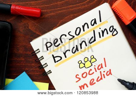 Personal Branding written in a notebook.