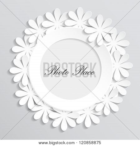Paper Texture Floral Wedding Photo Frame
