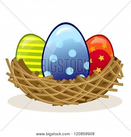 Easter Eggs In The Nest