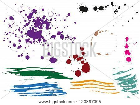 Coffee stain. Colored blobs. Multi colored blots