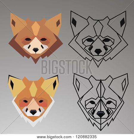 Fox Logo - Geometric Sign - Vector Logo Sign Template. Fox animal logo.