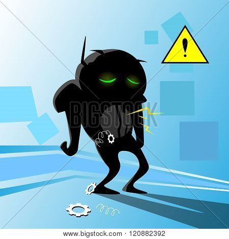 Robot Error Fail Concept Crash Broken Dead