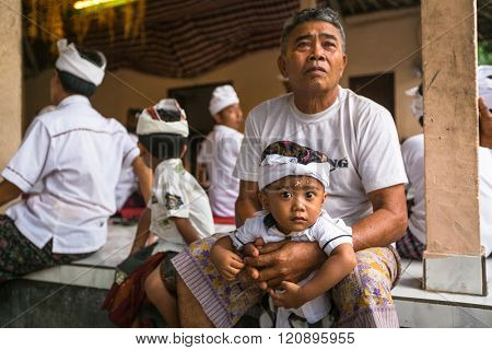 UBUD, BALI - MAR 8, 2016: Unidentified people during the celebration of Nyepi - Balinese Day of Silence. Day Nyepi is also celebrated as New Year - according Balinese calendar now came 1938 year.