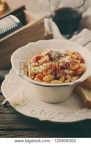 Sardinian Traditional Pasta Malloreddus With Sausage