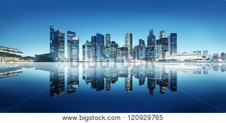 Building Reflect Bay Modern Business Office Concept